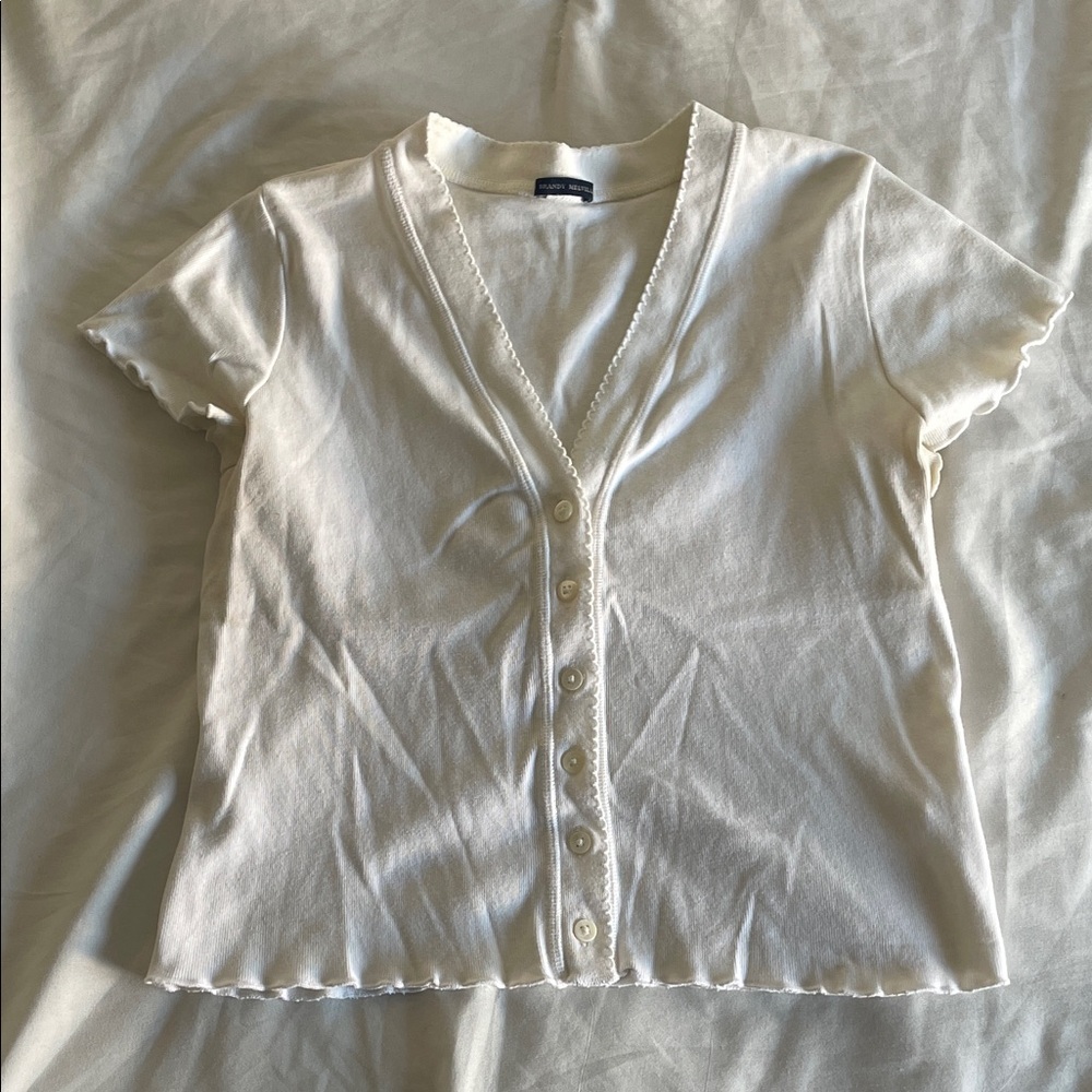 Brandy Melville Cream Button-Down Shirt